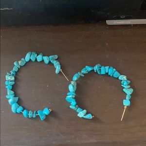 Turquoise hoop earrings